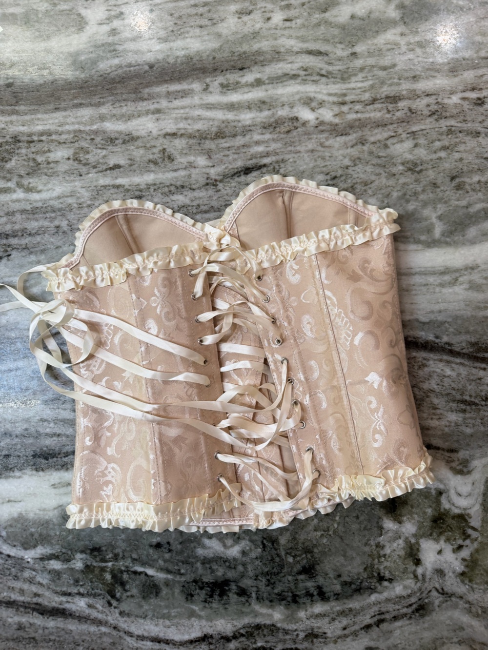 Strapless Brocade Corset Bustier in Blush Cream
Medium - Picture 3 of 4